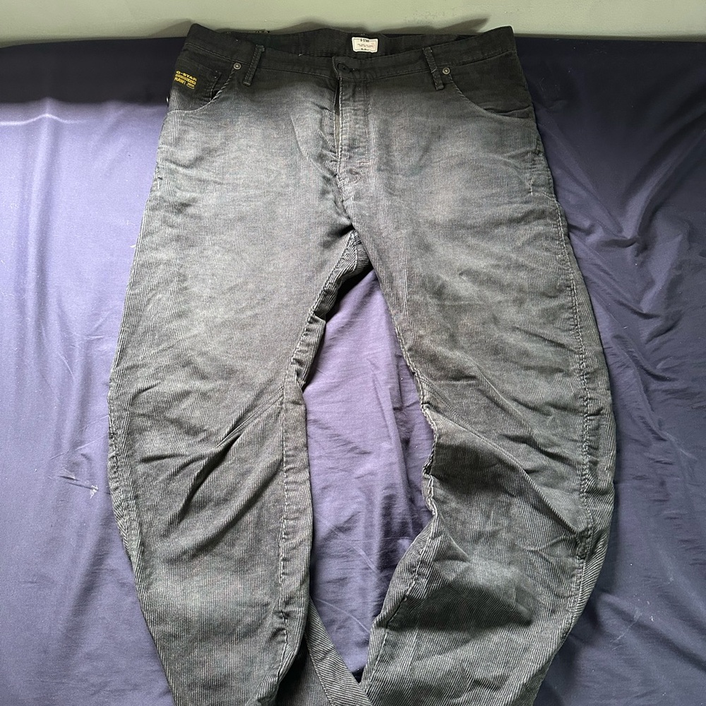 G-Star Men's Corduroy Pants - Dark Gray/ Black